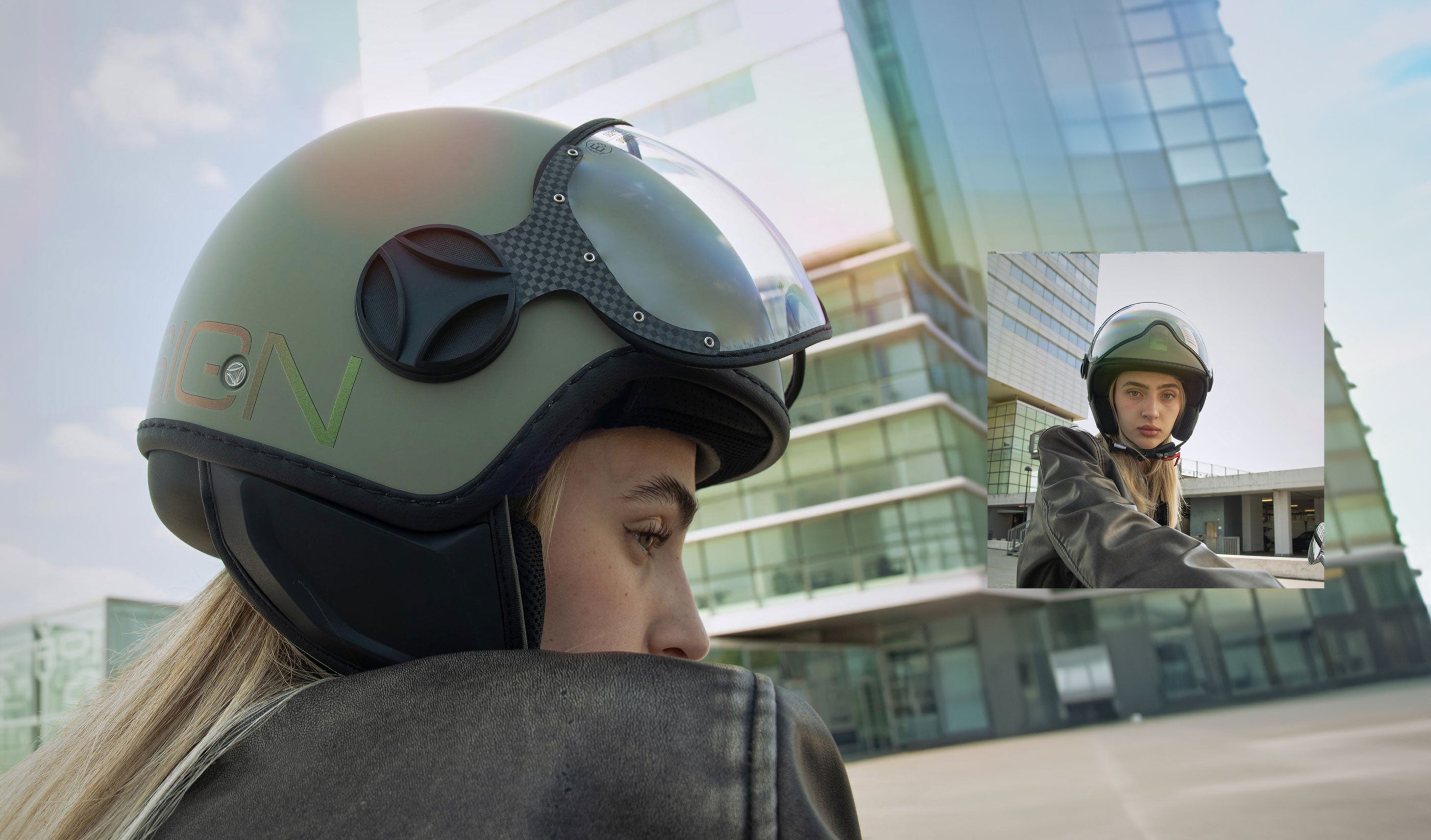 CASCO HELMET MOTO JET MOMO DESIGN FGTR EVO DOPPIA VISIERA