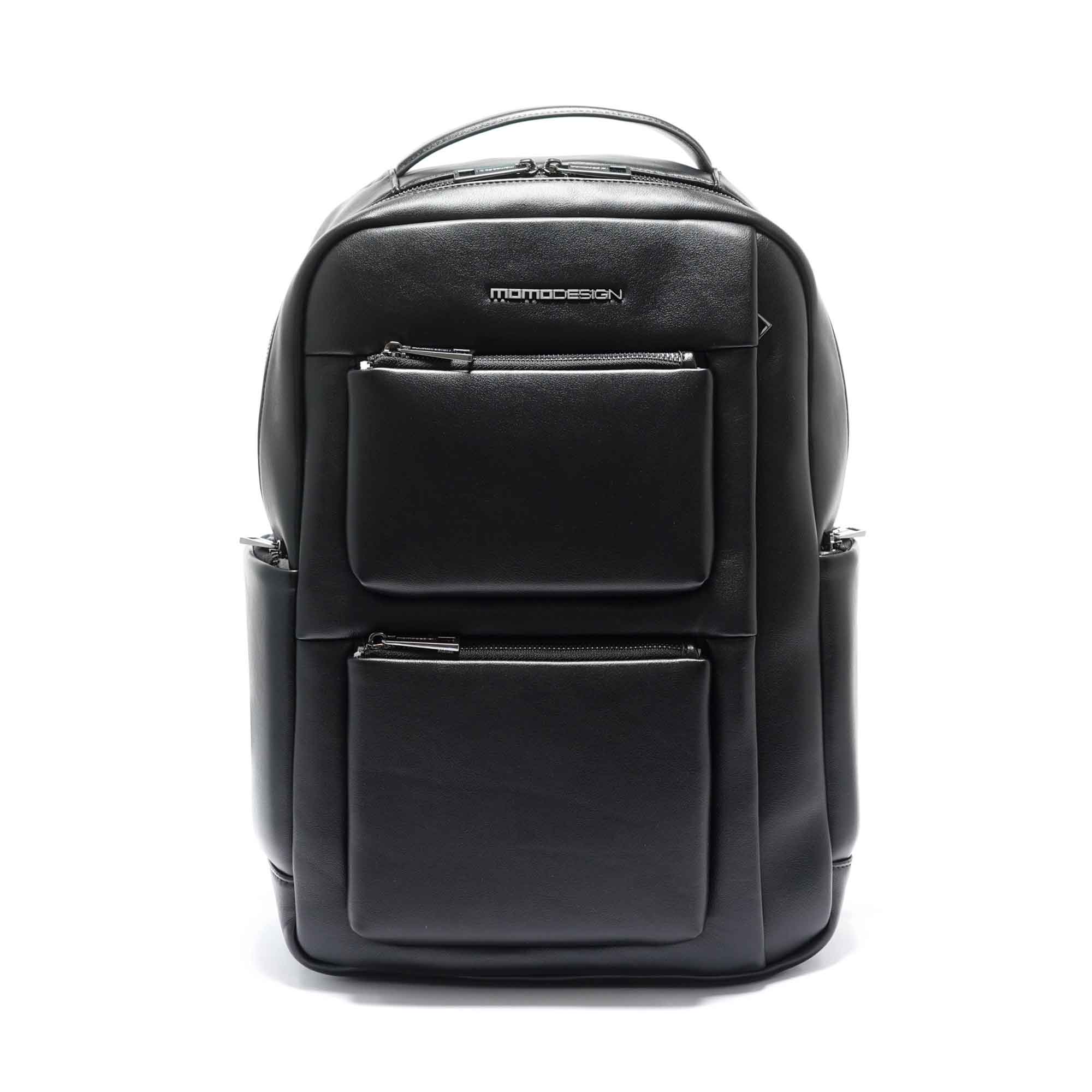 Momodesign Business Logo Backpack two pockets black – Momodesign.com
